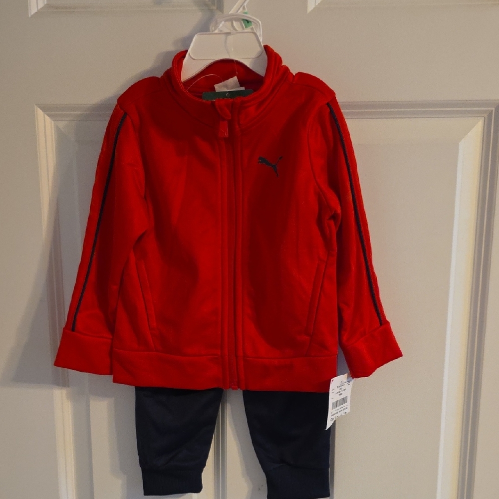 Puma Red and Black Kids' Tracksuit